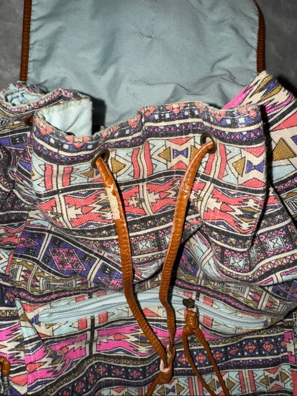 Mossimo Supply Co. Canvas Backpack with Pink Multi Aztec Print